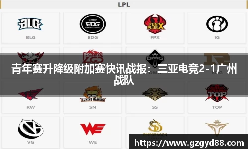 青年赛升降级附加赛快讯战报：三亚电竞2-1广州战队